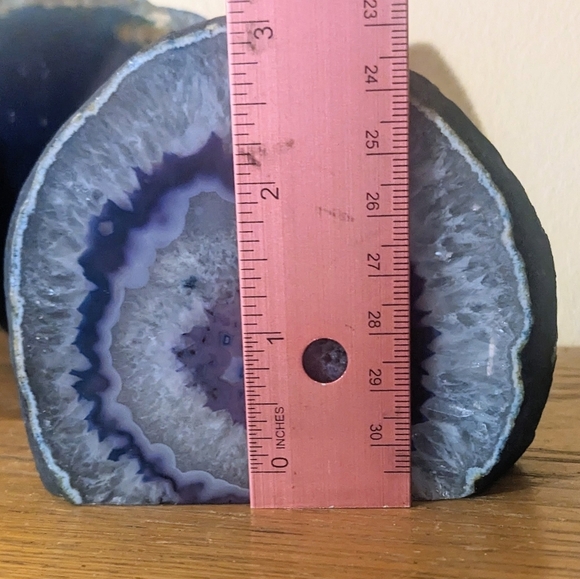 Set Of 4 Blue Agate Geode Sections​ - Picture 5 of 6